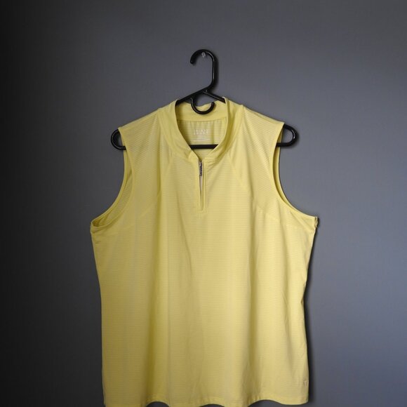 Tribal Sport Zip Yellow Golf Sleeveless Top XL - Picture 2 of 8
